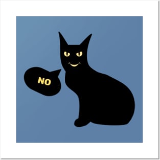 Black Cat Says No Posters and Art